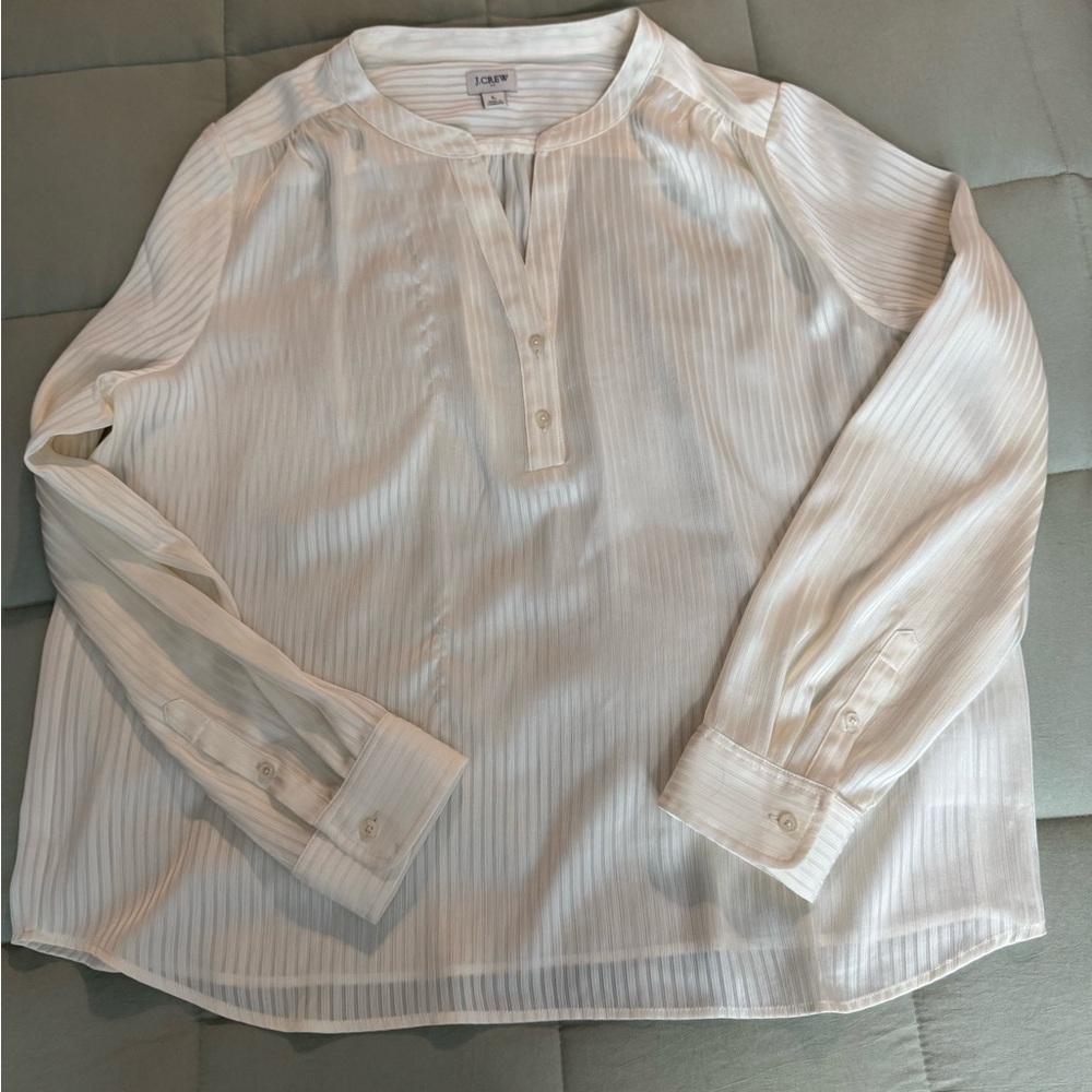 J. Crew Cream Textured Blouse